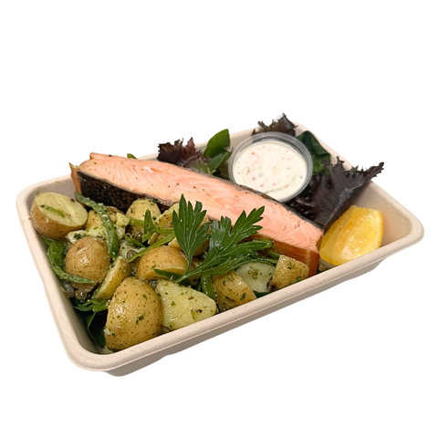 Varmrökt laxtallrik